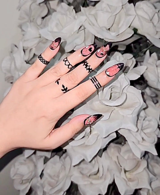 “Pink Whisper with Black Elegance”