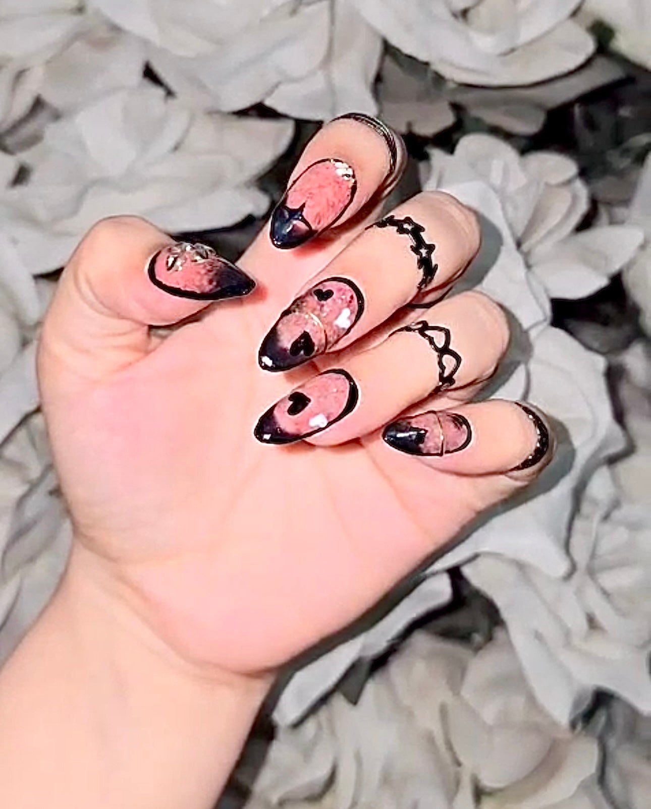 “Pink Whisper with Black Elegance”