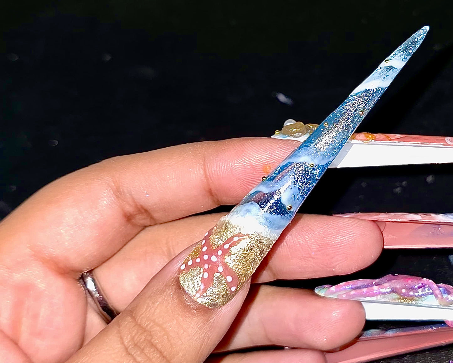 “Undersea Fantasy: 3D Ocean Life Press-On Nails”