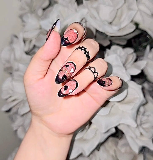 “Pink Whisper with Black Elegance”