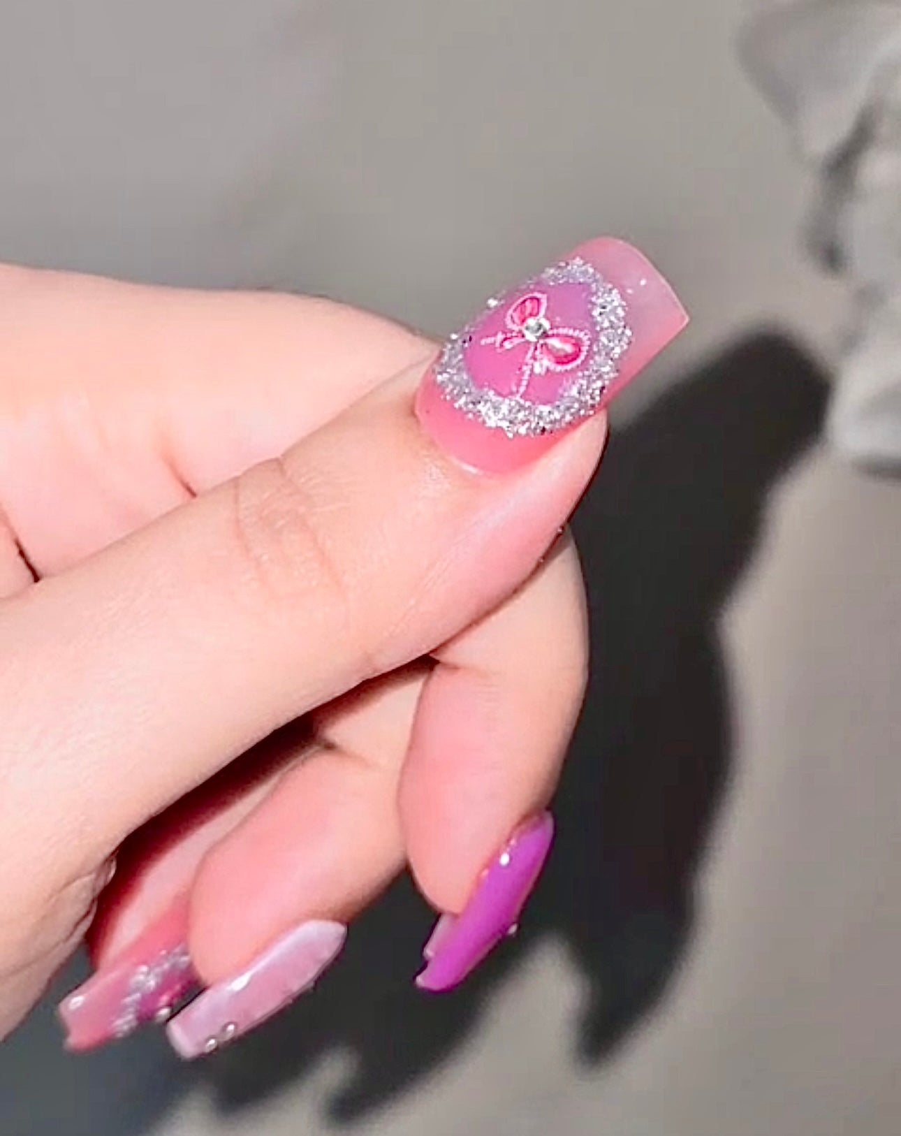 “Pink Fantasy – Bow, Bloom & Shine Nails”
